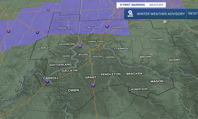 9 First Warning Weather Alert: Winter Weather Advisory ahead of snow, wintry mix
