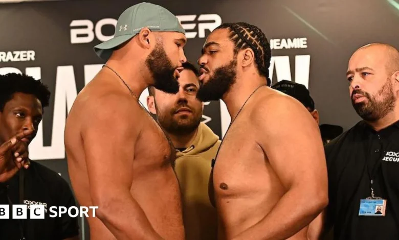 Clarke vs TKV: Security separate heavyweights at weigh-in for British title fight