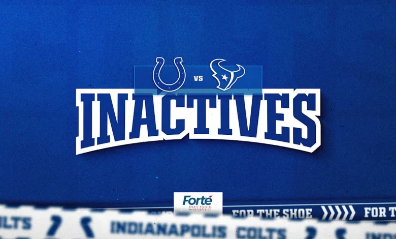 Colts announce 6 inactive players for Week 13 game vs. Houston Texans