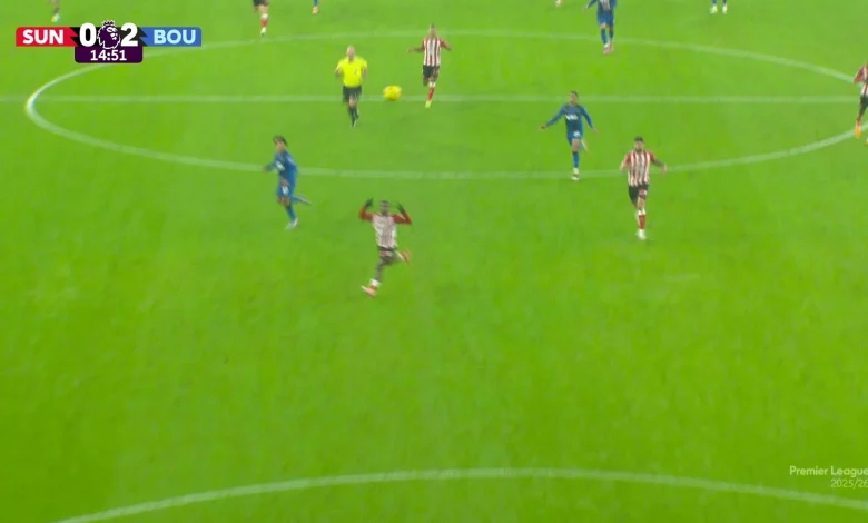 Incredible moment Bournemouth star Tyler Adams lobs Sunderland keeper Robin Roefs from inside centre circle