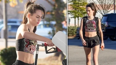 Jordon Hudson Flaunts Abs in Tiny Cheer Outfit