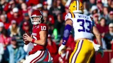 Mateer throws late TD pass, No. 8 Oklahoma beats LSU 17-13 to likely secure playoff spot