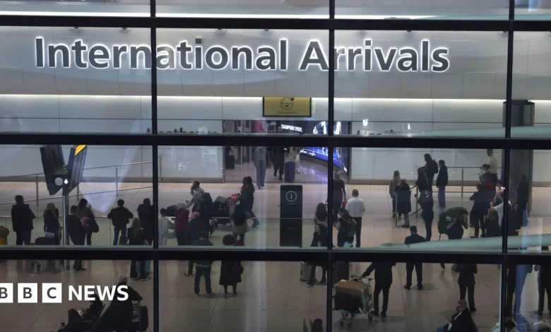 UK net migration falls sharply with drop in arrivals for work and study