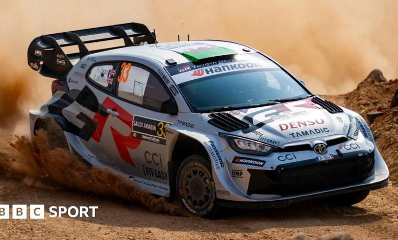 World Rally Championship: Title race on knife-edge as Elfyn Evans trails Sebastien Ogier in Saudi Arabia