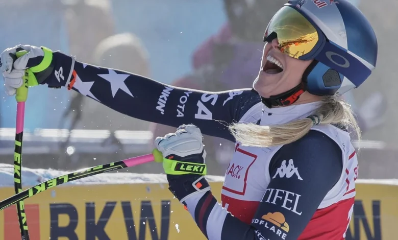 Lindsey Vonn wins World Cup downhill at age 41 to earn first victory in nearly 8 years