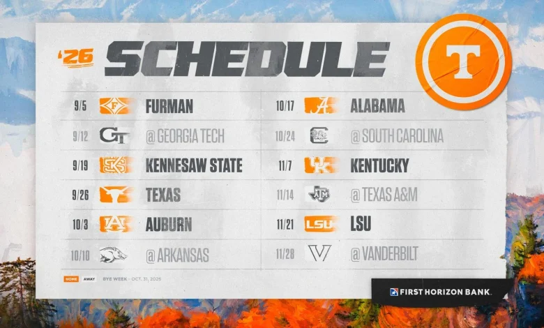 2026 Tennessee Football Schedule Dates Announced