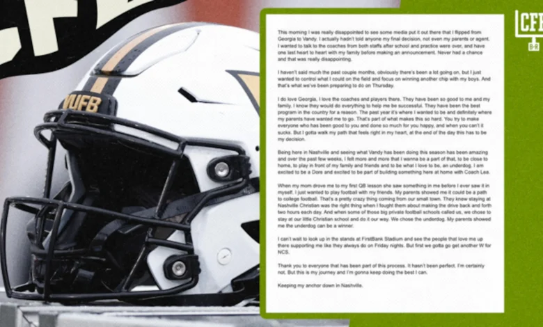 5-Star QB Jared Curtis Flips Commitment to Vanderbilt from Georgia, 2026 No. 1 Recruit