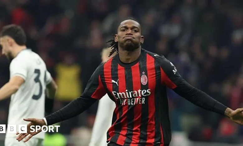 AC Milan 1-0 Lazio: Rafael Leao scores to send Milan top of Serie A