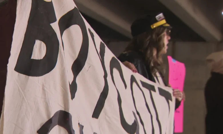 Activists hold protest at BNA Sunday urging travelers to boycott Avelo Airlines