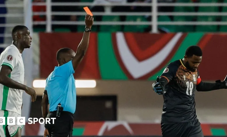 Afcon 2025: Nigeria win 3-1 to sweep Group C as 10-man Uganda use three goalkeepers
