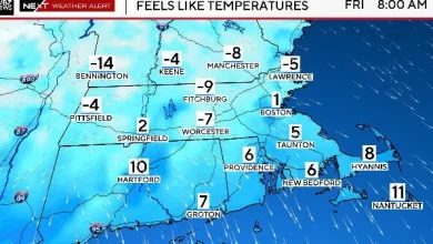 Arctic weather blast will bring snow squalls to Massachusetts. Maps show how cold it will get.