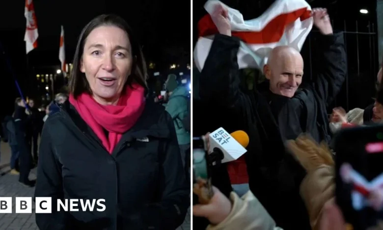 BBC captures celebrations as Belarus frees political prisoners