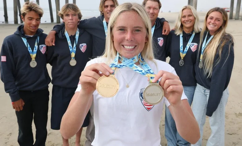 Bailey Turner of Huntington Beach captures gold at ISA World Junior Surfing Championships