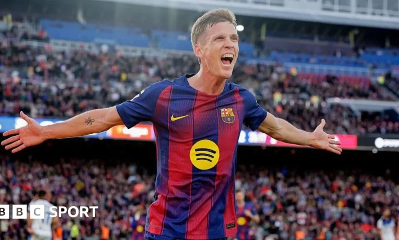 Barcelona 3-1 Alaves: Dani Olmo scores twice as Barca go two points clear at top of La Liga