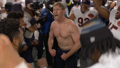 Bears coach Ben Johnson says going shirtless was 'a chance to feed a city'