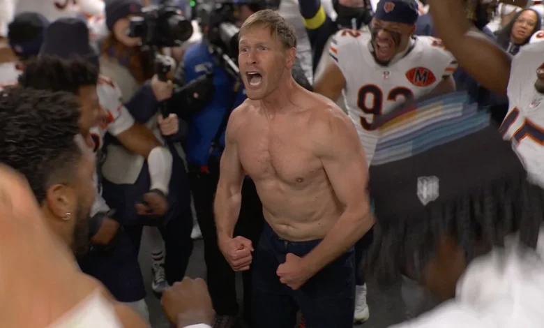 Bears coach Ben Johnson says going shirtless was 'a chance to feed a city'