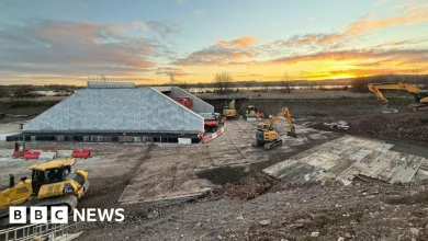 Bowling bridge rolls into position during railway line closure