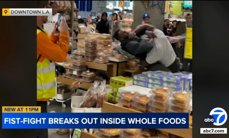 Brawl inside downtown Los Angeles Whole Foods caught on video