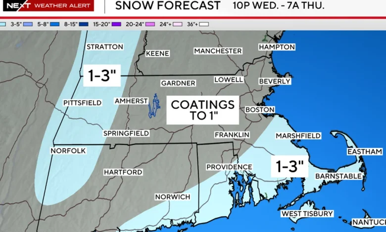 Burst of snow in Boston area could impact travel on New Year's Eve, after midnight