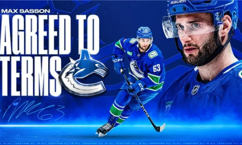 CANUCKS AGREE TO TERMS WITH MAX SASSON ON A TWO-YEAR CONTRACT EXTENSION