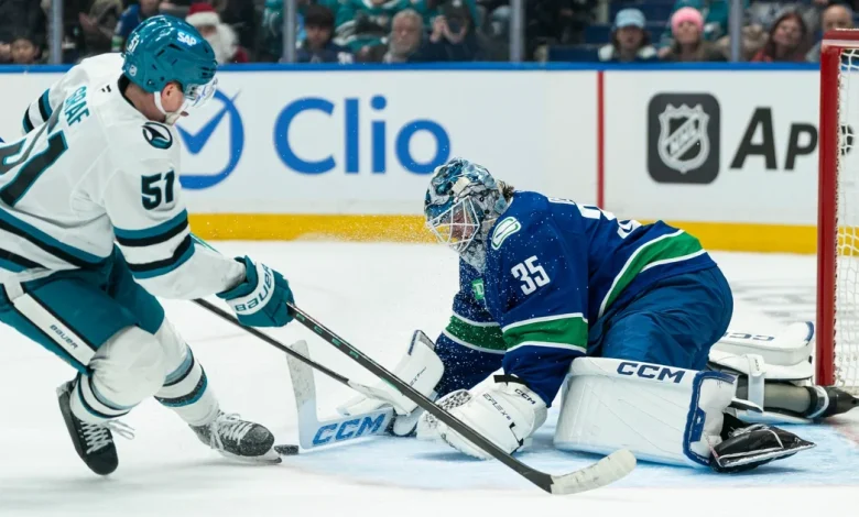 Celebrini gets goal and assist in return home as Sharks top Canucks 6-3 to stop 3-game slide
