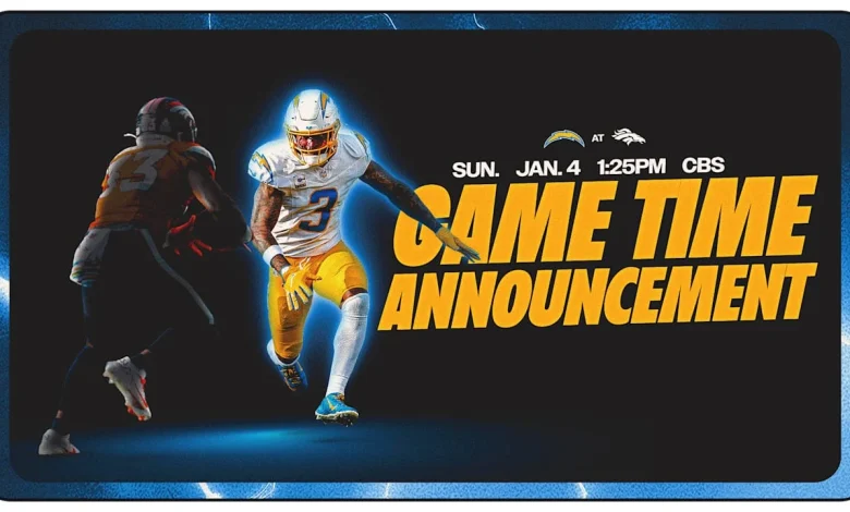 Chargers-Broncos Week 18 Game to be Sunday at 1:25 p.m. (PT)