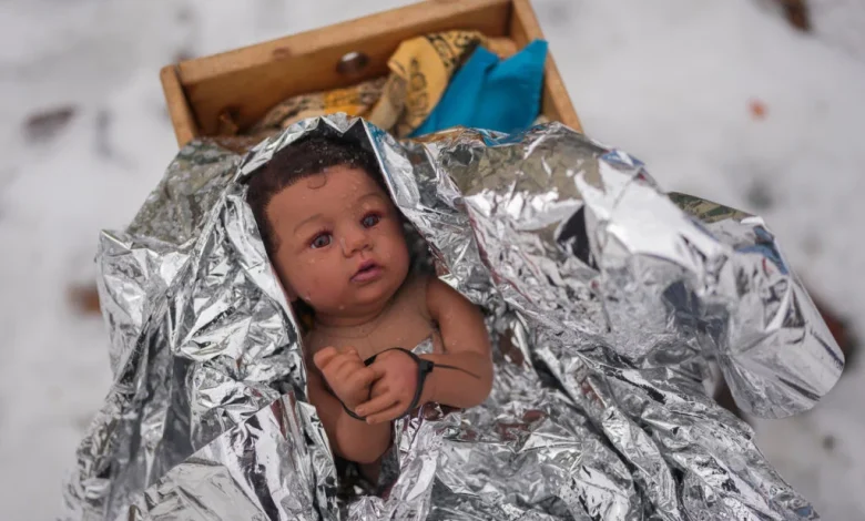 Church Nativity scenes add zip ties, gas masks and ICE to protest immigration raids