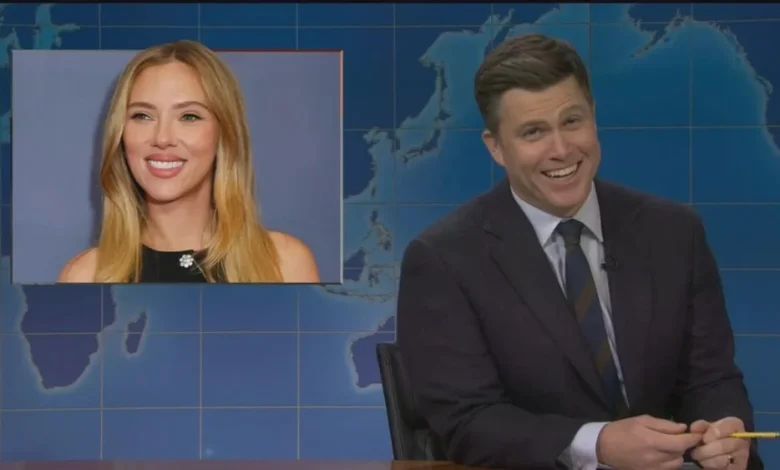 Colin Jost Tells Scarlett Johansson Joke in SNL Joke Swap With Michael Che