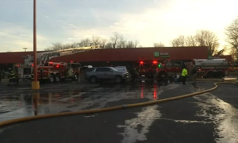 Crews battle fire at TD Bank in Salem, New Jersey
