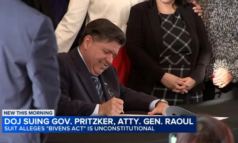DOJ sues Illinois Gov. JB Pritzker, Attorney General Kwame Raoul over law protecting immigrants at courthouses, hospitals
