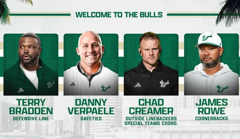 Danny Verpaele Returns to USF Football; Bradden, Creamer and Rowe Complete Primary Defensive Staff
