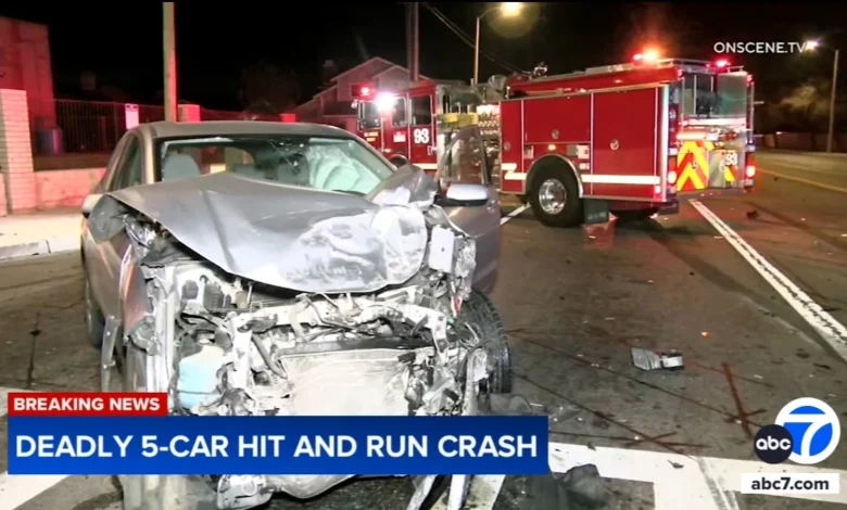 Deadly hit-and-run crash involving 5 vehicles in Palmdale
