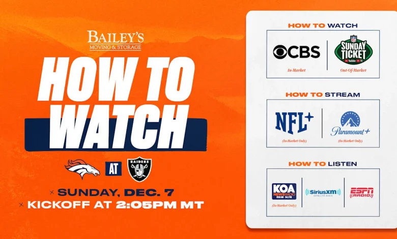 Denver Broncos at Las Vegas Raiders: How to watch, listen and live stream in Week 14