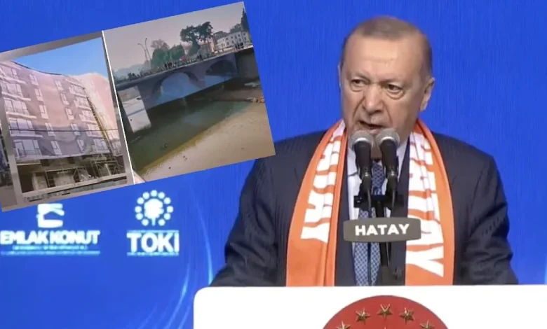 Erdoğan brandaların çekildiği Hatay'da konuştu: Şu binaların güzelliklerine bak