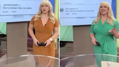 Exclusive | Curvy news anchor trolls haters by reading viewer comments in her broadcaster voice: ‘Fe fi foe yum’