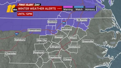 First Alert Forecast NC | Wintry mix expected Friday across Central North Carolina: Weather timeline