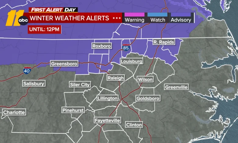 First Alert Forecast NC | Wintry mix expected Friday across Central North Carolina: Weather timeline
