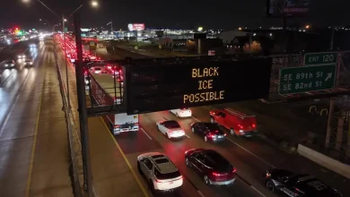 Freezing Rain And Ice Cause Travel Chaos In Oklahoma City