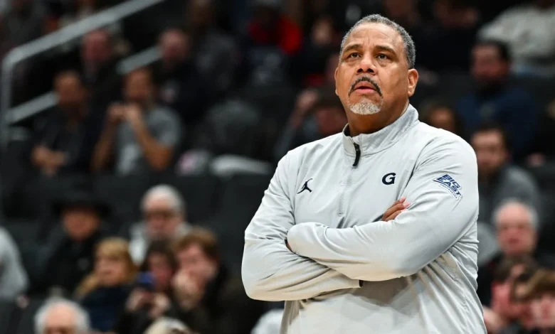 Georgetown basketball coach Ed Cooley suspended after throwing water bottle into stands, hitting child