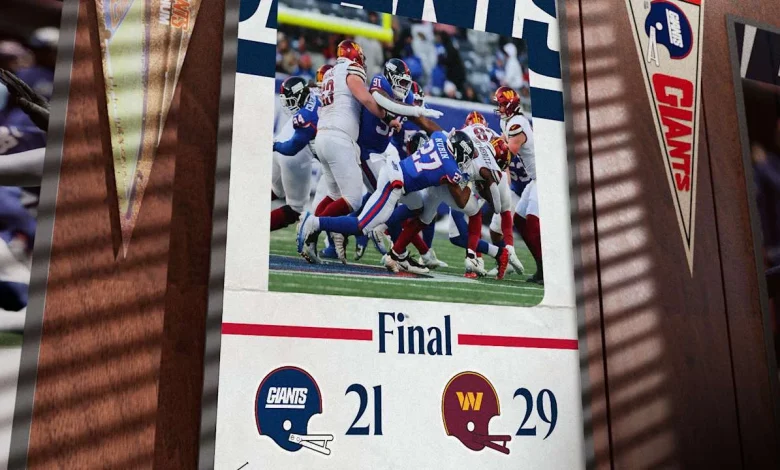 Giants fall to Commanders, 29-21