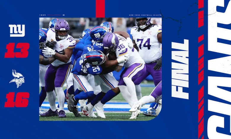 Giants fall to Vikings, 16-13