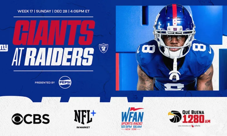 Giants vs. Raiders: How to Watch, Listen & Live Stream Week 17 - Giants.com
