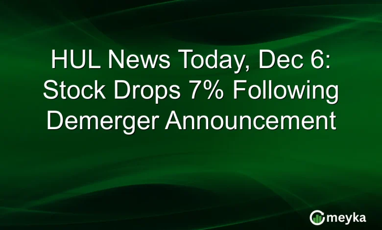 HUL News Today, Dec 6: Stock Drops 7% Following Demerger Announcement