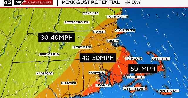 Heavy rain, strong winds coming to Massachusetts Friday. Maps show who may get hit the hardest.
