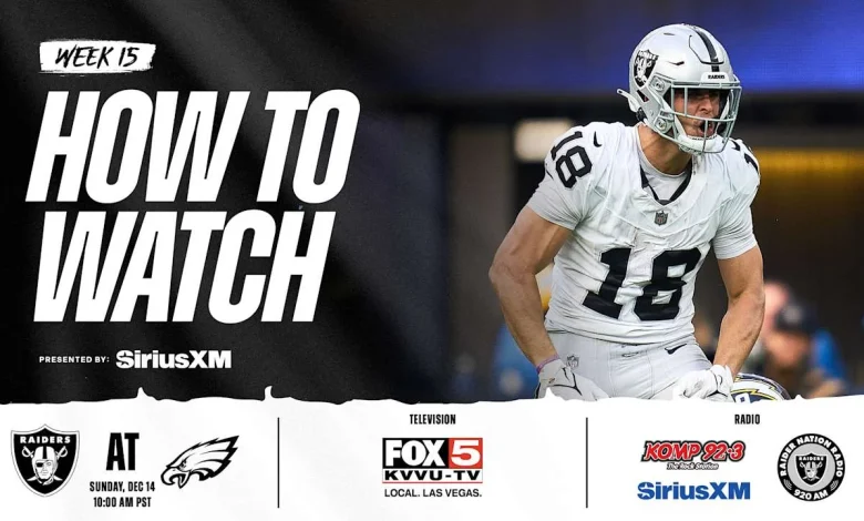 How to watch Las Vegas Raiders at Philadelphia Eagles on December 14, 2025