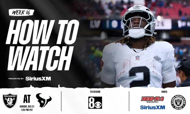 How to watch, listen to and livestream Raiders at Texans - Raiders.com