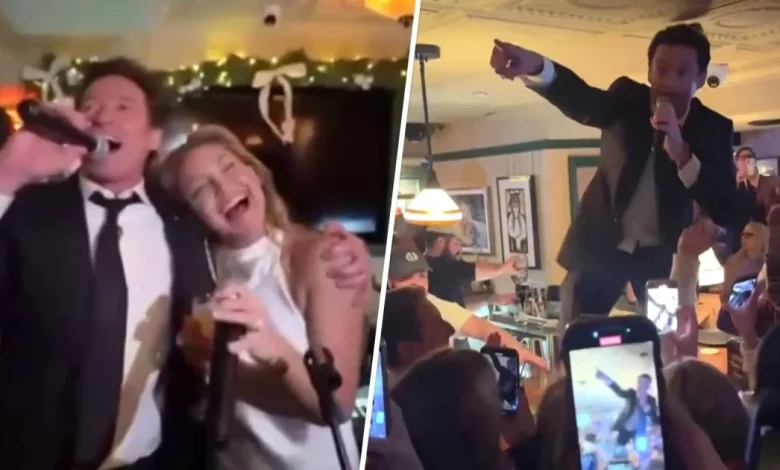 Hugh Jackman, Kate Hudson Surprise Bar Patrons With Singalong