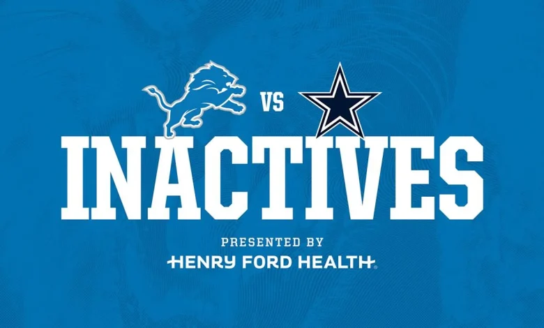 INACTIVES: Lions vs. Cowboys