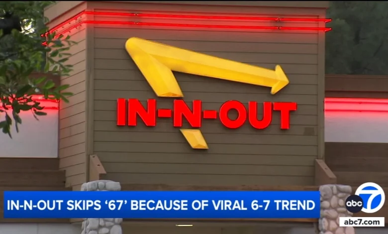 In-N-Out removes number 67 from order system due to viral 6-7 trend