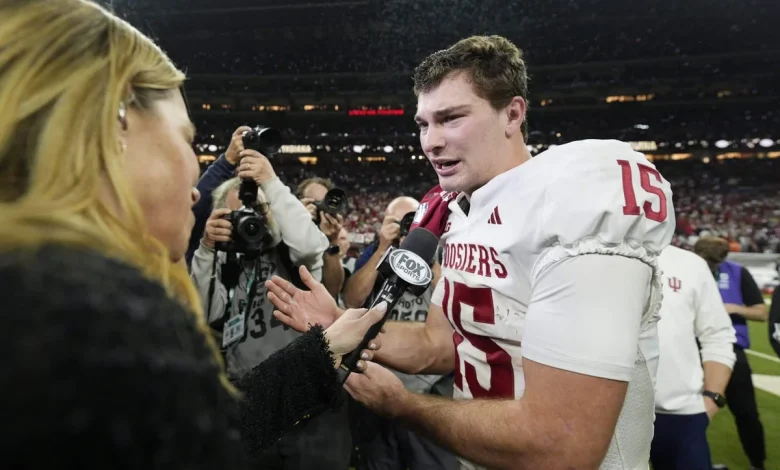 Indiana’s Fernando Mendoza delivers emotional interview after win: ‘Flippin’ champs’